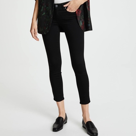 Paige Verdugo Crop Midrise Cotton Spandex Rayon Blend Black Designer Jean 27 / 4 - Picture 1 of 14